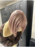 6630グレーベージュハイトーングラデーションインナーカラーボブ