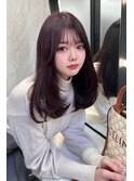 ピンクブラウンレイヤーカット 【韓国ヘア 大阪 梅田】