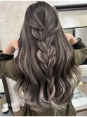 【LUXEN】ホワイトグレージュバレイヤージュ