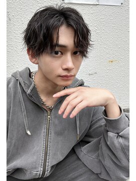 ネクストハラジュク(NEXT HARAJUKU) 【曲がる縮毛矯正】韓国マッシュ シャープパーマ ブルーブラック