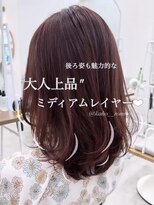 コンティロミー(CONTI ROMMY.) 20代~50代☆ミディアムレイヤー◎韓国風巻きモーヴピンク◎