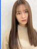 本格髪質改善酸性ストレート+髪質改善カラー+小顔補正カット