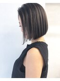 アッシュブラウンボブ_ネイビーカラーミントカラークリアカラー