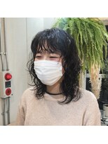 アクセヘアー 町田(acce hair)&nbsp;ミディアムウルフのウェーブパーマ