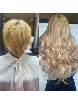 アンク クロス 関内店 エクステショート切れちゃった髪も馴染ませます