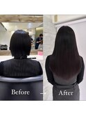 シールエクステでショートから自然なロングヘアへ