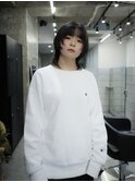黒髪　ロングウルフ