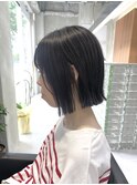 あご下ラインの切りっぱなし外ハネボブ◎蔵前