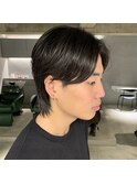 rireニュアンスパーマカルマパーマベリーショートダークアッシュ