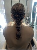 結婚式 編み下ろしヘアアレンジ