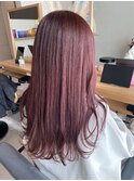 ダブルカラーピンクベージュベージュカラーケアブリーチレイヤー