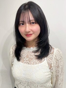 アイウィル(Ai WilL) ミディアムレイヤー 顔周りカット 韓国風 髪質改善 黒髪