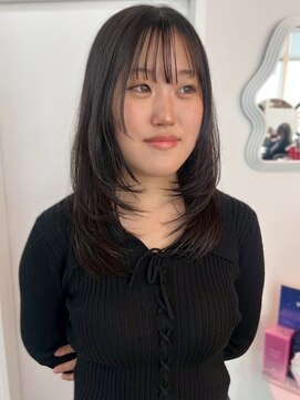 パーク 福岡天神西通り店(parc) ダークグレージュ 透明感カラー レイヤーカット 顔周りレイヤー