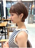 透明感カラー ボブ 前髪 ショート カラー ブリーチ&ダブルカラー
