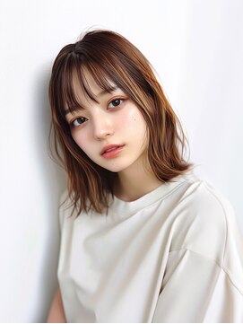 クシュ 所沢西口プロぺ通り(kusyu... ) 着物ダークアッシュ似合わせカットミディアムレイヤーカット小顔