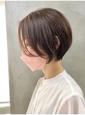 調布白髪染めレイヤーボブショートヘアベージュアッシュブラウン