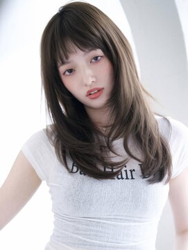 アグ ヘアー ケイト 山形大野目店(Agu hair kate) 《Agu hair》韓国風ロング 顔まわりレイヤー ワンカール