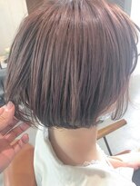 ニコル(Nicoru*)&nbsp;透明感がかわいいシアピンクベージュ×カールボブ