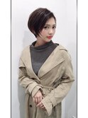 小顔、ワンサイドショート☆大人の前下がりショートボブ