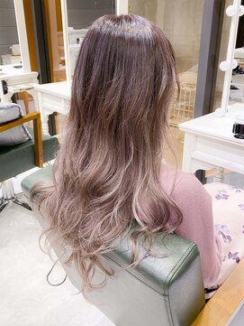 デイズ(days) ピンクアッシュグレージュカラーグラデーションカラーかきあげ