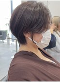 モードに大人可愛いダークアッシュイメチェンショートボブ