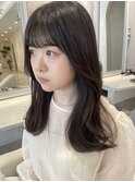 ダークブラウン/大人ガーリー/くびれヘア