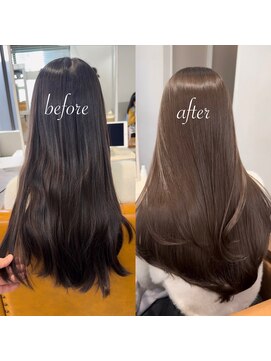 カラ フクオカ(Cara FUKUOKA) 《★髪質改善うる艶水素カラー＋カット★》【before→after】