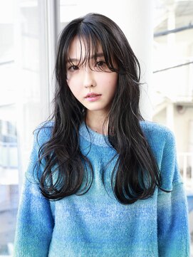 エムスラッシュ アヴェダ 自由が丘(M.SLASH AVEDA) 長めバング/重めロング/姫カットレイヤー/黒髪/艶髪/自由が丘