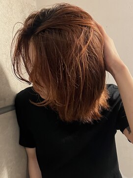 ヘアカロン 熊本本店(Hair CALON) メンズボブカラーオレンジブラウン熊本下通