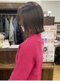 切りっぱなしボブ×オリーブベージュ 【横須賀中央 Really】