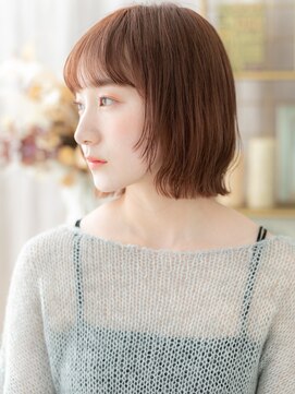 カバーヘア ブリス 上尾西口店(COVER HAIR bliss) 大人ガーリーミルクティーピンクこなれボブTc1上尾20代30代40代