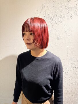 ヘアサロン エフ 渋谷(F) #ダブルカラー#チェリーレッド#ブリーチ#ケアブリーチ#渋谷