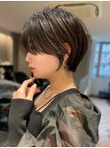 福岡で叶う/オリーブグレー/小顔に見えるヘア/ココアベージュ