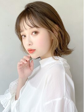 レア 表参道(L'ea) 黒髪クラゲヘアーオリーブグレー小顔ココアベージュ