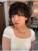 大人ショートパーマ　マッシュウルフショート