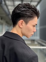 ガーデンヨコハマエスト(GARDEN YOKOHAMA est)&nbsp;オールバック　黒髪　短髪　毛流れ　ニュアンスパーマ