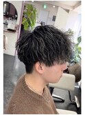 メンズハイライト メッシュ メンズパーマ ツイストスパイラル