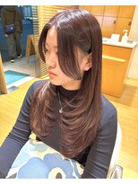 オーガニックエコ 川越(organic+eco)&nbsp;海外風レイヤー×ブリーチなしカラー◎バタフライカット