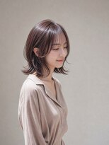 ページボーイ 高松レインボー店(PAGE BOY)&nbsp;外ハネ丸みボブ/ピンクブラウンウェーブ/小顔大人ボブ