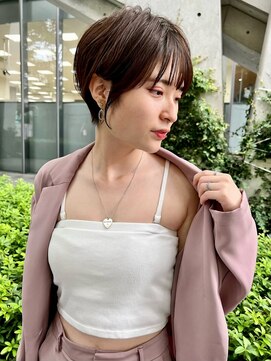 ジアン バイ ミルボン NU茶屋町+(GIEN by milbon) 大人可愛いカーキグレージュとマッシュショート@田中俊成