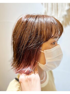 サーティーン(THIRTEEN) くすみピンクで秋色インナーカラー(^^) 20代☆30代