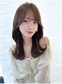 るなstyle 柔らかベージュ♪大人可愛いセミロング 顔周りカット 