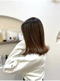 ベージュ系ハイライトの切りっぱなしスタイル☆