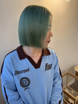 ココルアナ(coco luana) ペールグリーン/ブルー/ダブルカラー/髪質改善/ハイトーン