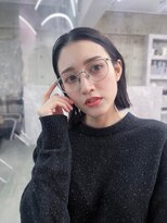 フィヴェント(Fivent)&nbsp;黒髪ボブルフネビージュ小顔ワンレン顔まわり韓国レイヤーカット