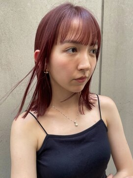 ノラギンザユー(NORA GINZA/U) 暖色カラーボルドーカラーワインレッドヘイリーボブ