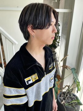 グリーン(green) 毛流れセンターパート×ハイライト chisato