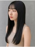 黒髪ロング艶感ナチュラルストレートヘア髪質改善トリートメント