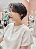 大人ショート/くびれショート/センターパート/ハンサムショート