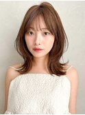 夏結べるボブ美髪ダークパープルミルクブラウンサイドバング